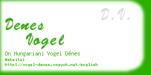 denes vogel business card